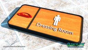 doorSigns dressing room wood laminates withLogo 2 1