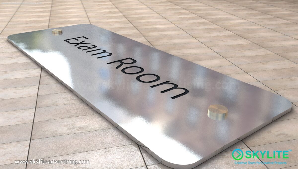 exam room sign stainless metal etched0003 1