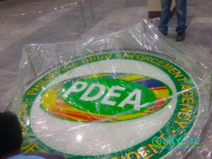 pdea logo signage with clear resin and lamination 7 1