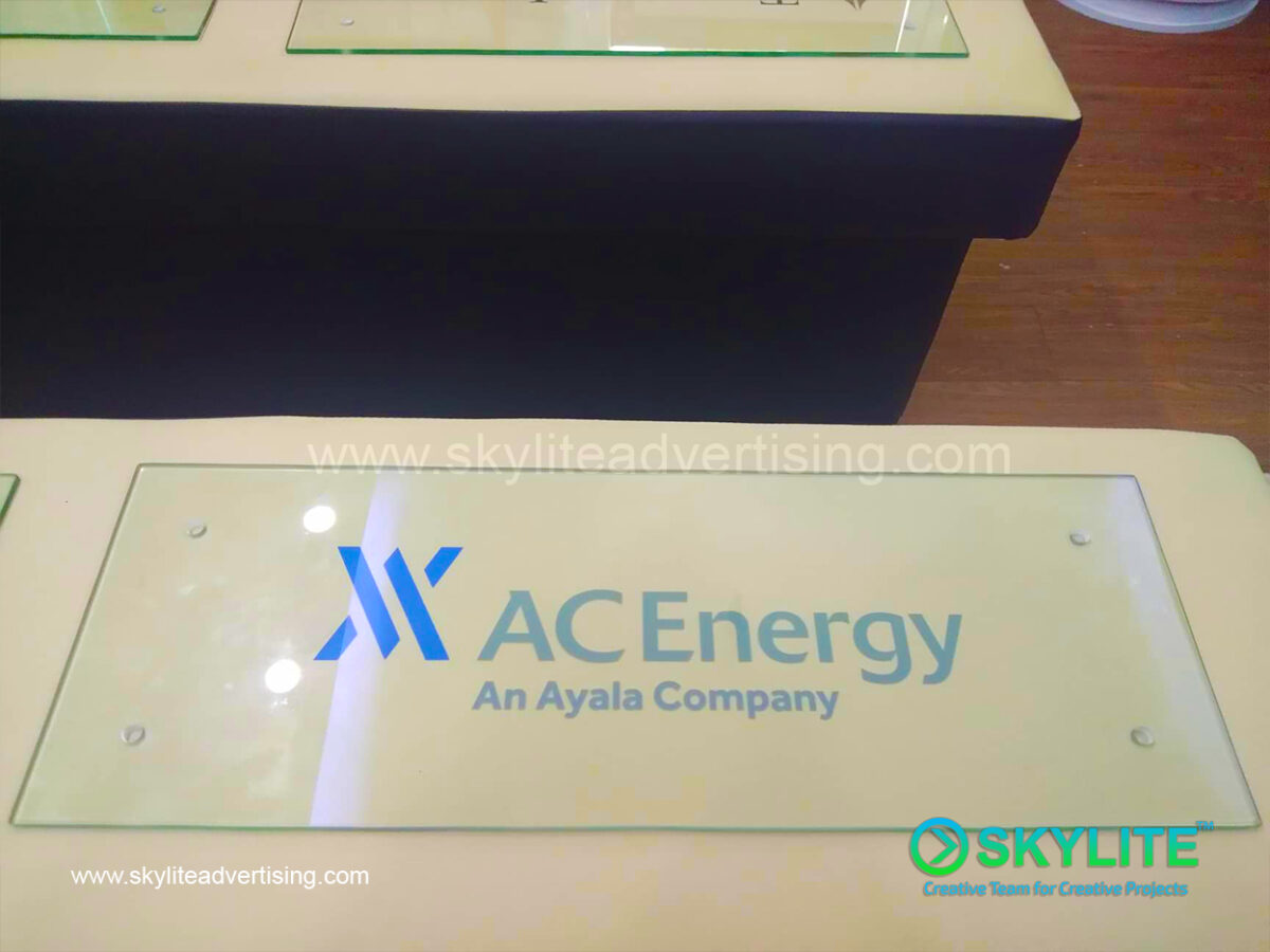 ayala group of companies acernergy direct printed on glass sign 1