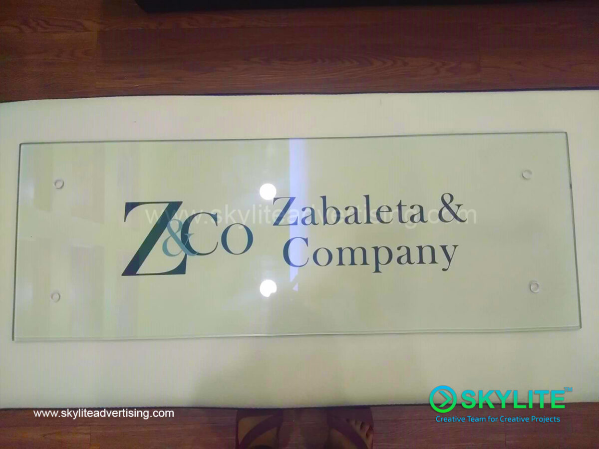 ayala group of companies zco direct printed on glass sign 1