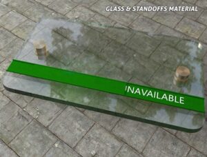door sign clear glass with slider min 1