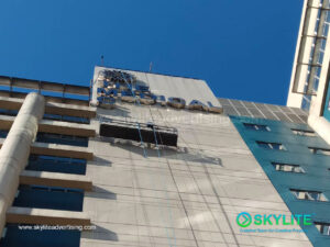 installation of the medical city stainless sign 1 1