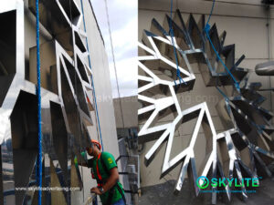 installation of the medical city stainless sign 7 1