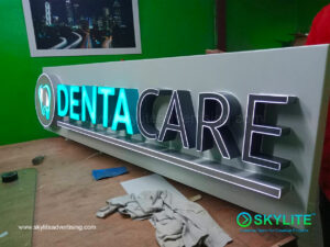 dentacare acrylic build up signage indoor outdoor 6 1