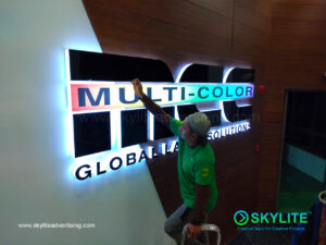 multicolor build up sign with led 6 1
