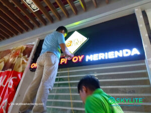 original pinoy merienda build up acrylic sign 4 1
