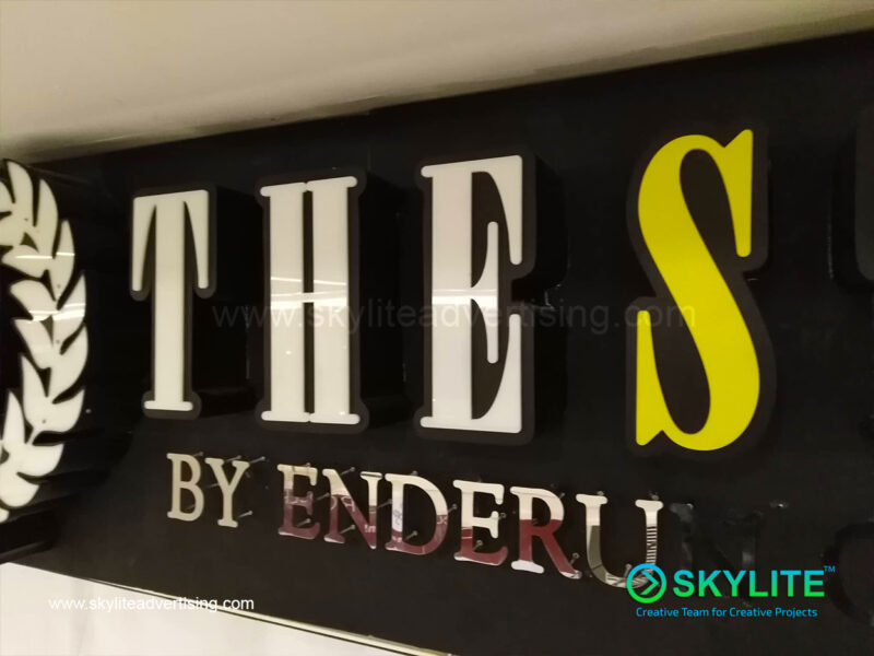 enderun colloges lighted sign with stainless 1 1