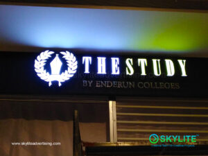 enderun colloges lighted sign with stainless 3 1
