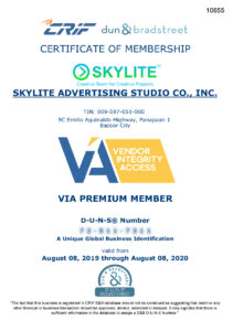 via premium certificate skylite advertising studio co inc 1