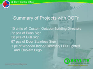 DOTr custom outdoor building directory and indoor signage 14a 1