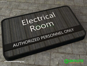 door sign electrical room fabric 1