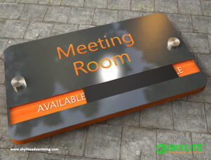 door sign meeting room metal etching 1
