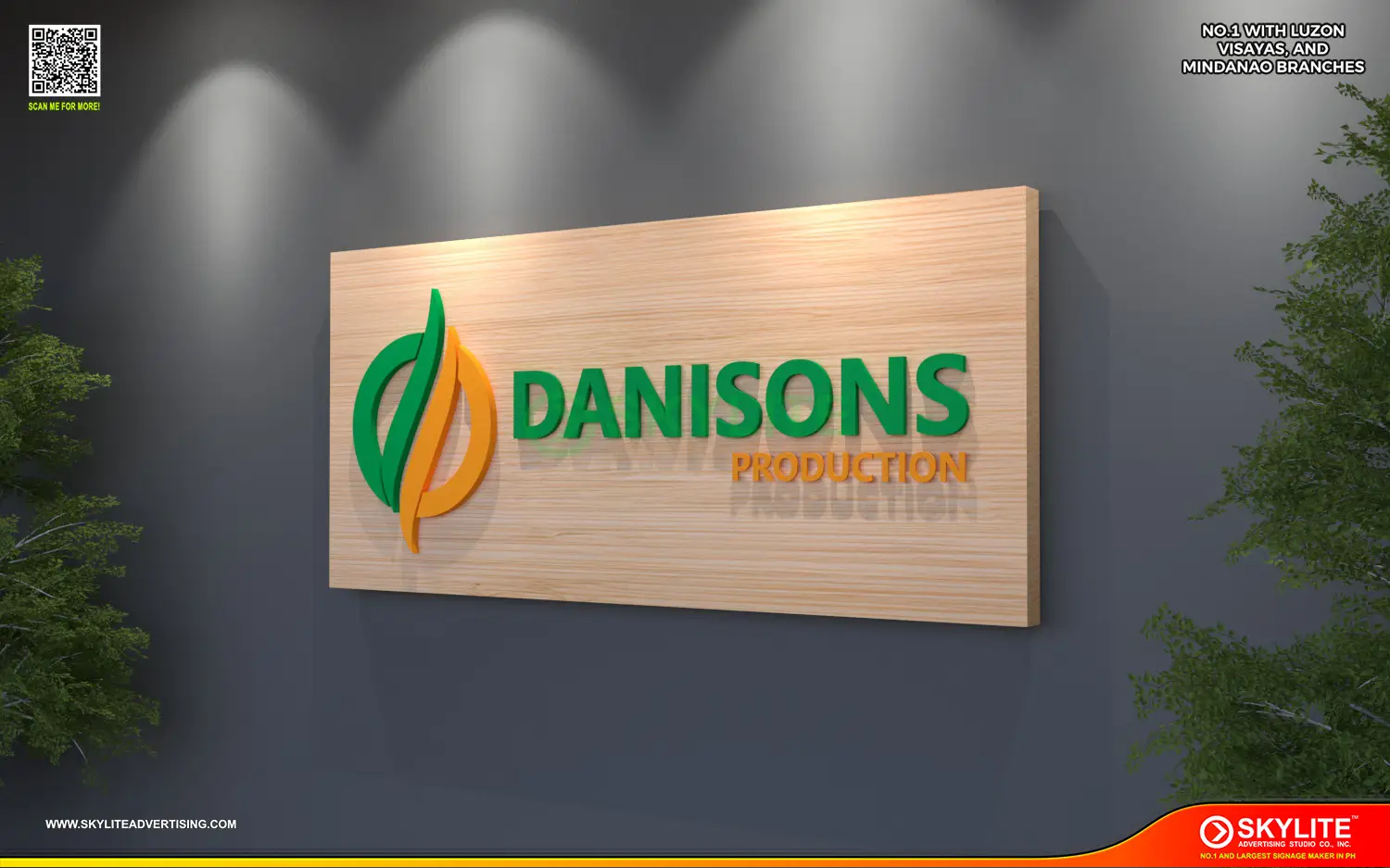 Company Lobby Sign with Backing and Cutout Letters - Image 2
