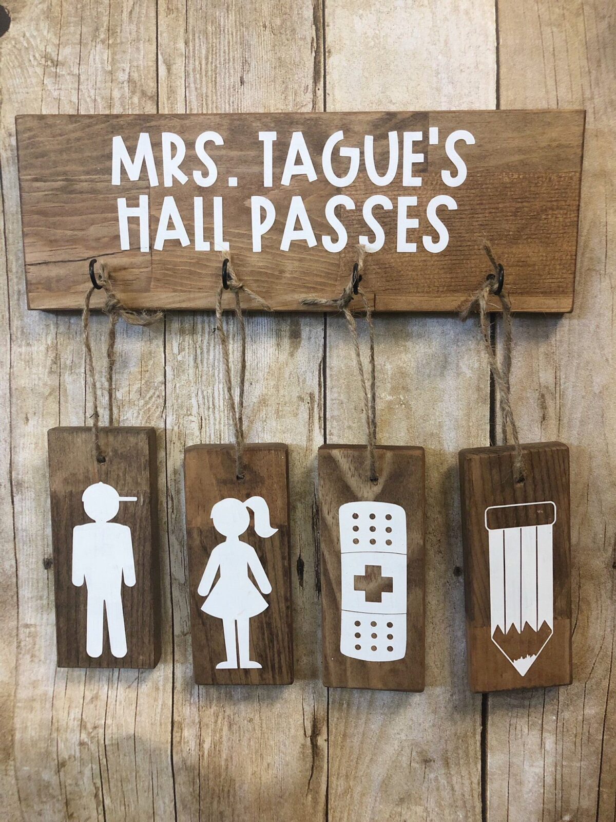 Wooden Hall Passes 1