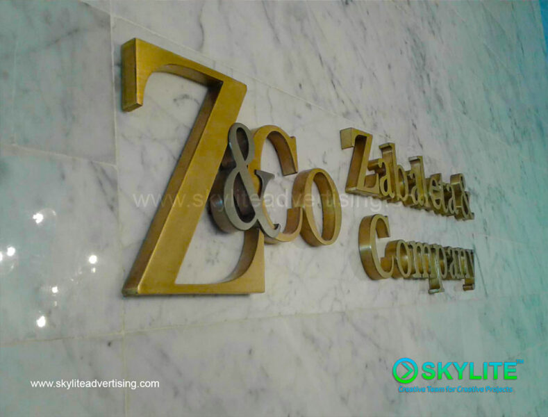 Brass Company Logo Signage