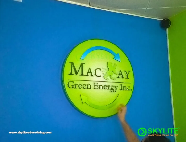 Circular Lightbox Sign with Laser Cut Letters