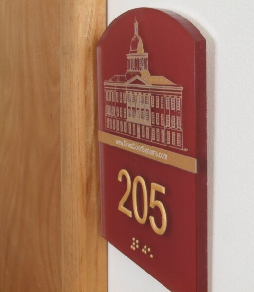 Room Number Sign with Vinyl Graphics on back of Acrylic