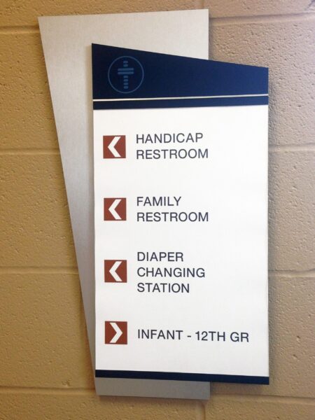 Aluminum Restroom Directional Sign