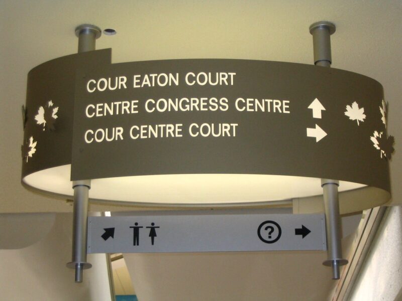 Laser Cut In Acrylic Hanging Directional Sign