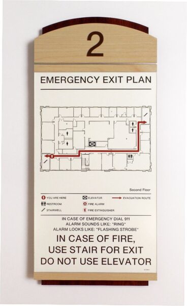 Exit Sign- Acrylic Evacuation Plan