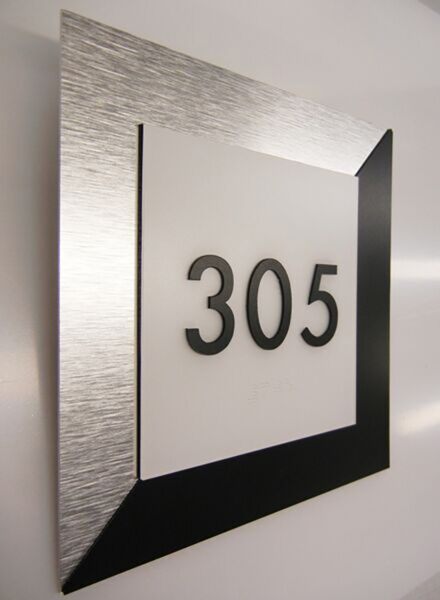 Room Number Sign- Laser Cut Acrylic on Aluminum