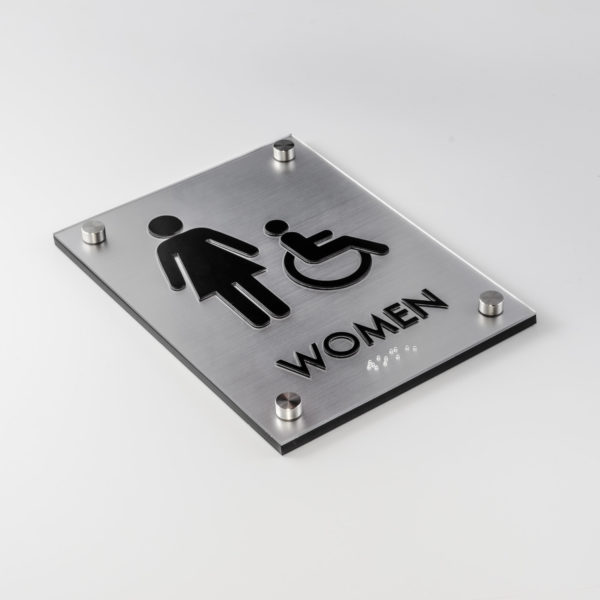 Aluminum Mens/Womens Restroom Sign