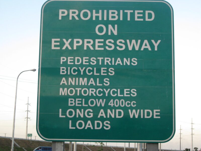 Traffic and Street Sign- Reflective Prohibited on Expressway