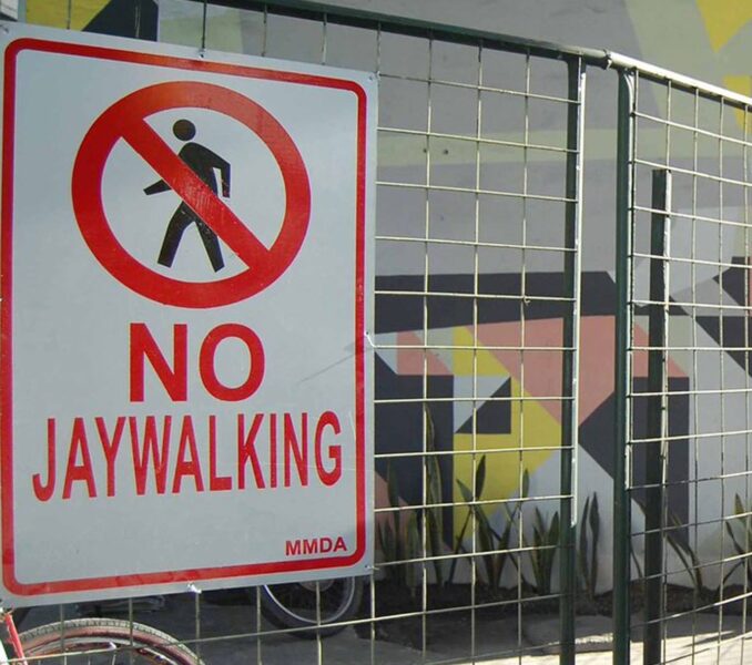Traffic and Street Sign- Reflective No Jaywalking