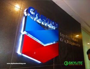 chevron stainless backlit sign 02 1
