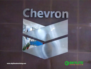 chevron stainless sign mirror hairline finish 03 1