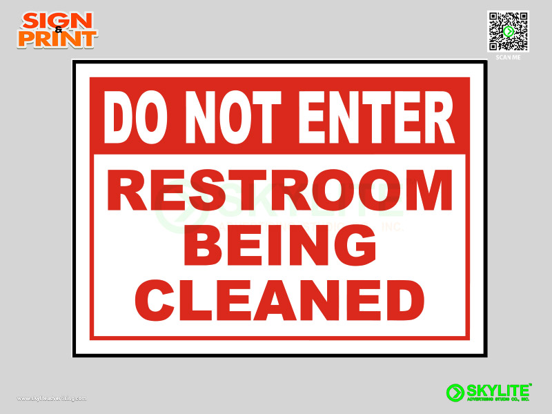 Restroom Being Cleaned Safety Sign