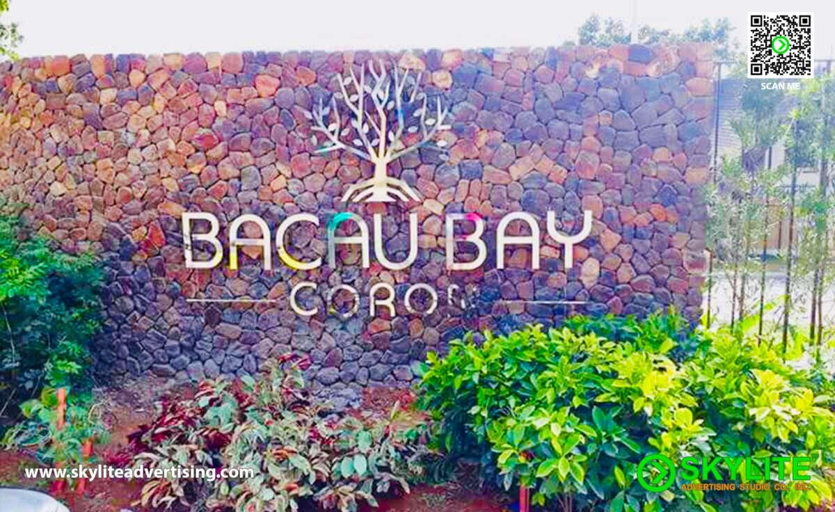 bacau bay stainless backlit sign 1