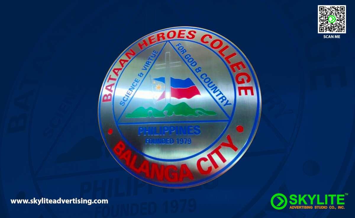 bataan heroes college stainless etching sign 2