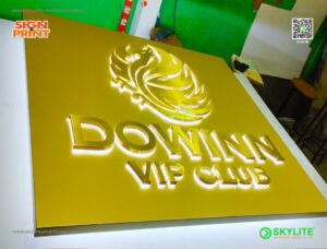 dowinn vip club custom made brass logo signage 01