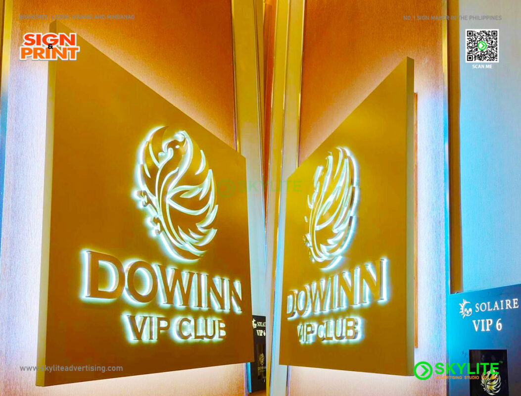 dowinn vip club custom made brass logo signage 04