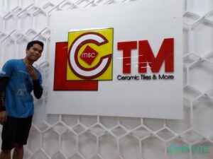 layered acrylic company lobby signage for ctm ceramic tiles more 1