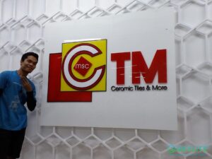 layered acrylic company lobby signage for ctm ceramic tiles more 2