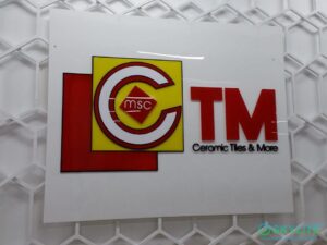 layered acrylic company lobby signage for ctm ceramic tiles more 4