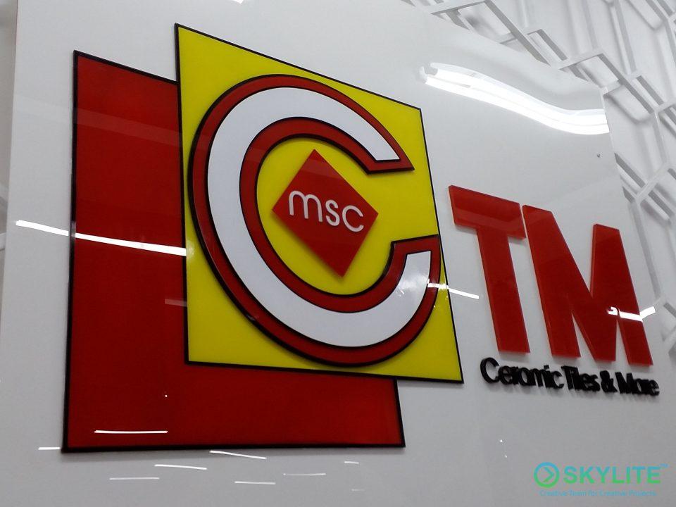 layered acrylic company lobby signage for ctm ceramic tiles more 6