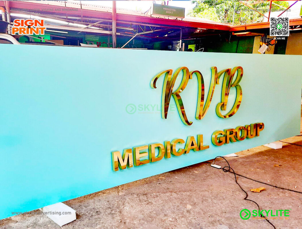 rvb medical group brass logo signage 01