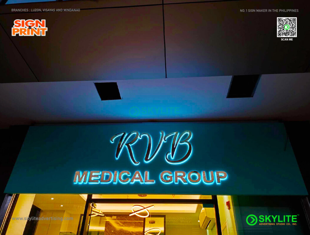 rvb medical group brass logo signage 05