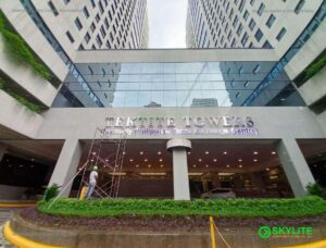 tektite towers stainless backlit sign 01
