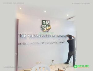 vanguard academy indoor outdoor stainless backlit sign 12