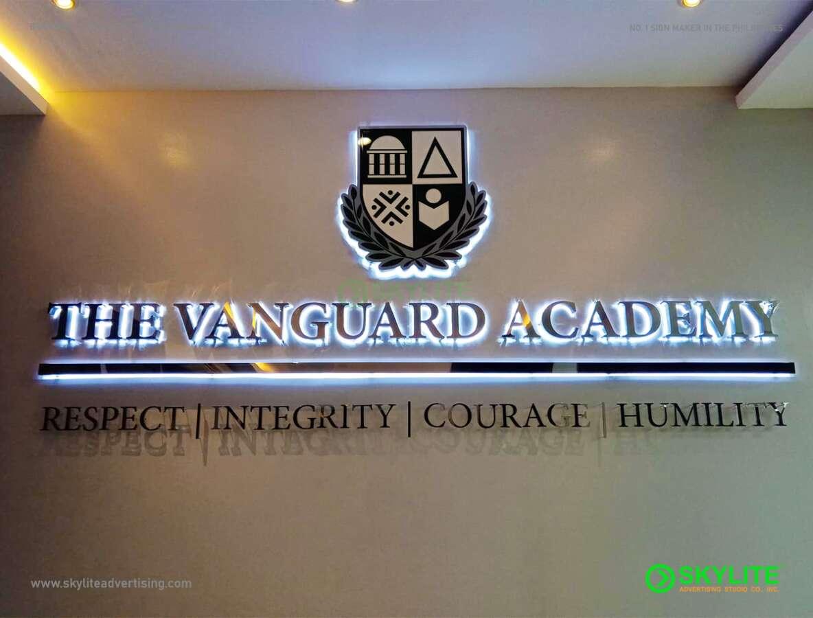 vanguard academy indoor outdoor stainless backlit sign 3