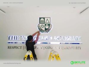 vanguard academy indoor outdoor stainless backlit sign 7