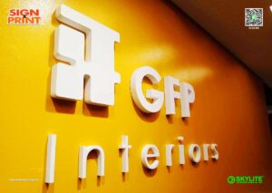 gfp interiors acrylic sign 1