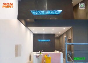 noblesse backlit stainless sign