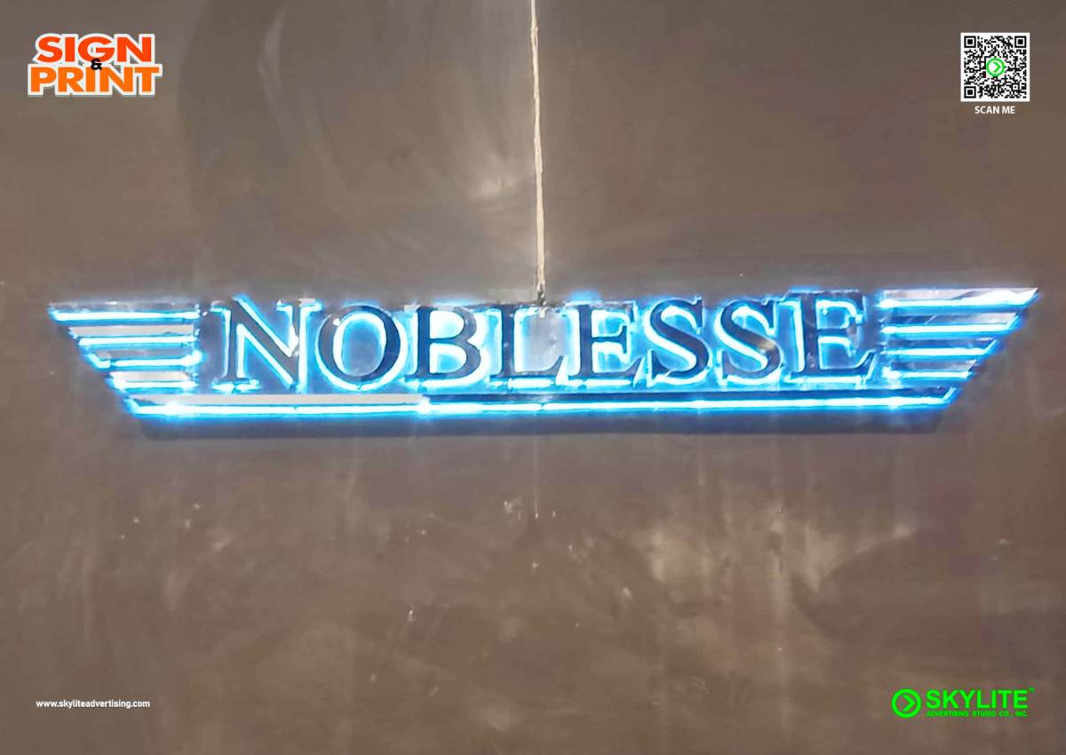 noblesse backlit stainless sign 1