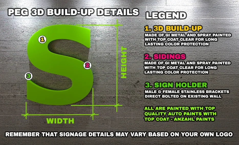 Custom-made GI Metal Build-up Letters (3D Letterings)